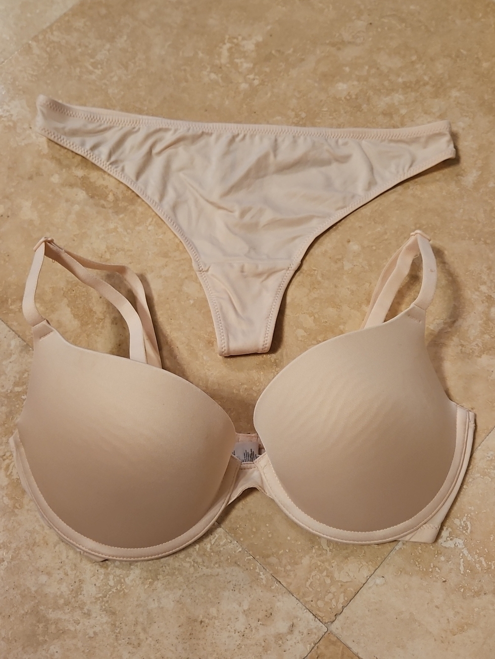 Mariemeili Light Nude/Pink Bra and Matching Bikini/Thong Set